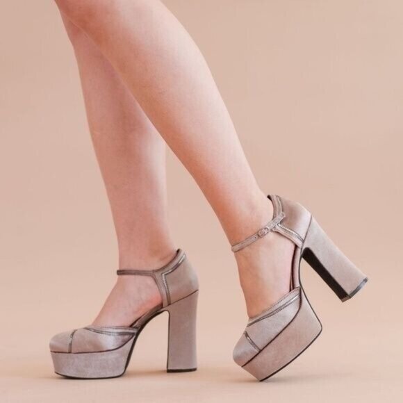 Jeffrey Campbell Low Down Platform Pump Chunky High Heels Size 9.5 - Picture 5 of 9